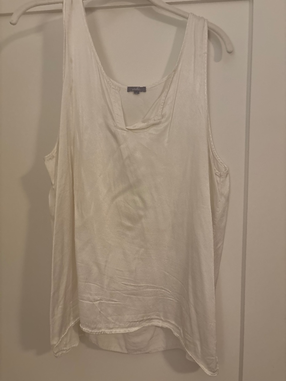 PJ Harlow white satin tank